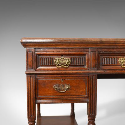 English Open Walnut Pedestal Desk From W Walker And Sons 1870s