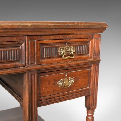 English Open Walnut Pedestal Desk From W Walker And Sons 1870s