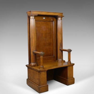 Large Antique Oak Throne Chair 1910s For Sale At Pamono
