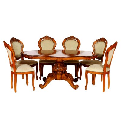 Baroque Style Hand Carved Walnut Dining, Hand Carved Dining Room Table