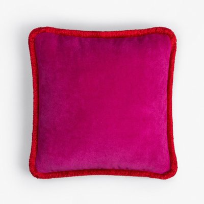 Happy Pillow in Fuchsia and Red from Lo Decor