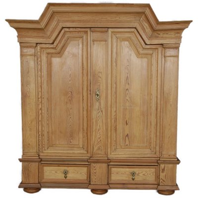 Antique Baroque Wardrobe With Trapezoidal Gable For Sale At Pamono