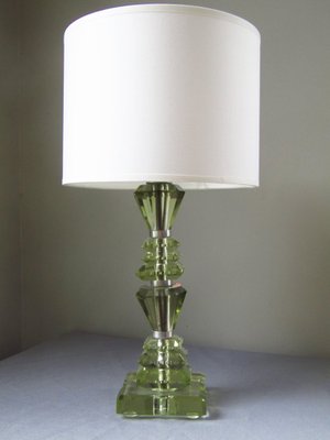 France Cut Crystal Glass Table Lamp, French Crystal Table Lamps