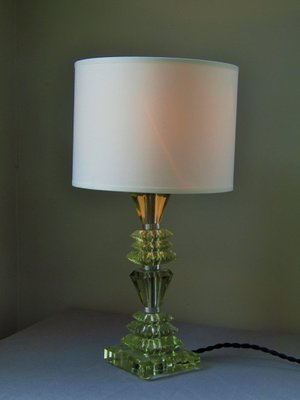 France Cut Crystal Glass Table Lamp, Vintage French Crystal Table Lamps For Living Room