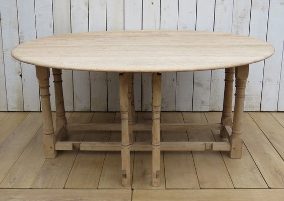 Bleached Oak Drop Leaf Dining Table 1950s Bleached Oak Drop Leaf Dining Table 1950s