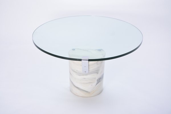 Model K1000 White Marble Glass Coffee Table By Team Form For Ronald Schmitt 1980s For Sale At Pamono