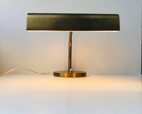 Danish Mid Century Bankers Desk Lamp In Brass From E S Horn