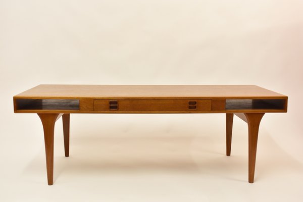 Danish Low Teak Table With 2 Drawers From Silkeborg Mobelfabrik