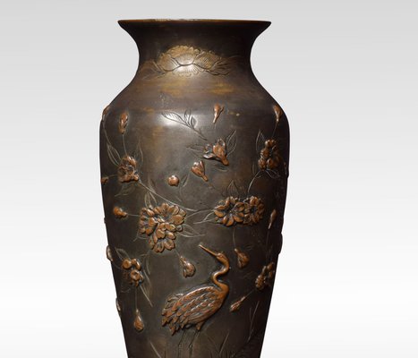 Antique Japanese Bronze Metal Vases Set Of 2 For Sale At Pamono