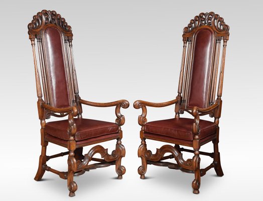 Antique Oak High Back Armchairs Set Of 2 For At Pamono Antique Oak High Back Armchairs Set Of