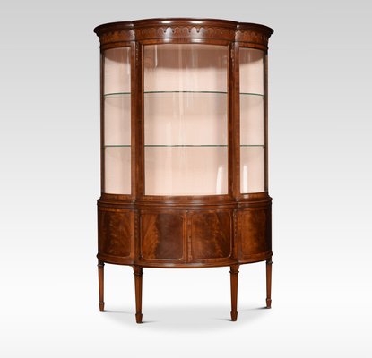 Antique Mahogany Bow Fronted Display Cabinet For Sale At Pamono