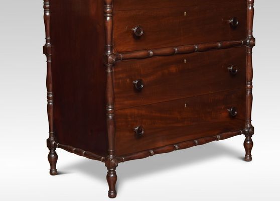 Antique Faux Bamboo Mahogany Chest Of Drawers For Sale At Pamono