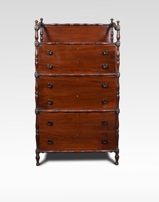 Antique Faux Bamboo Mahogany Chest Of Drawers For Sale At Pamono
