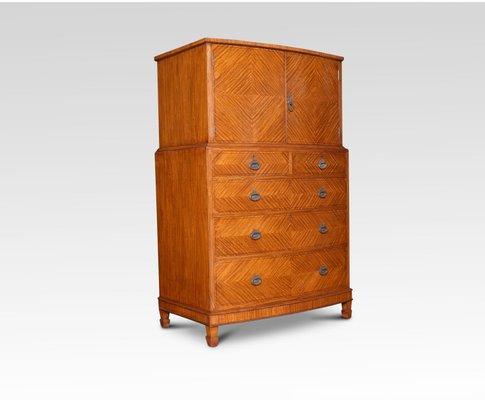 Antique Satinwood Bow Fronted Tallboy For Sale At Pamono