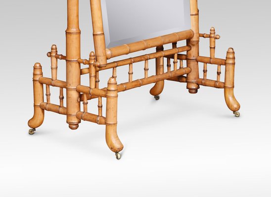 Large Antique Faux Bamboo Cheval Mirror For At Pamono Large Antique Faux Bamboo Cheval Mirror