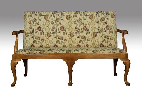 Antique Walnut Framed Queen Anne Style Settees Set Of 2 For At Antique Walnut Framed Queen Anne Style Settees Set Of 2 1