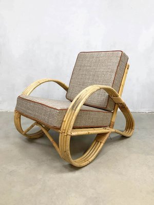 Vintage Rattan Lounge Chair From Rohe Noordwolde 1950s For Sale