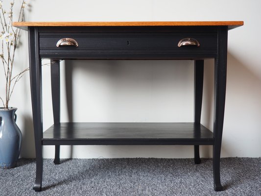 Vintage Solid Oak Console Table 1950s Vintage Solid Oak Console Table 1950s