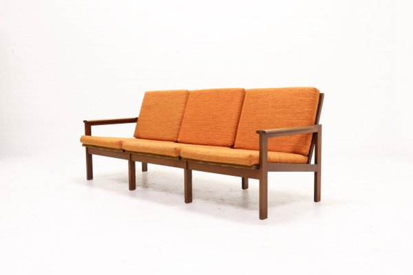 Teak 3 Seater Capella Sofa by Illum Wikkels for Niels Eilersen 1960s