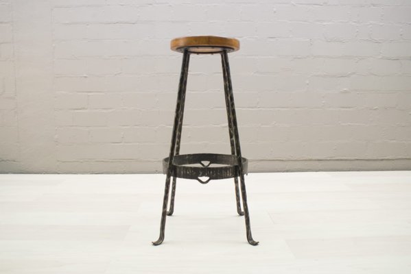 Wood and iron stools deals