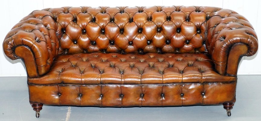 Victorian Chesterfield Leather Sofa From Cornelius V Smith 1890s
