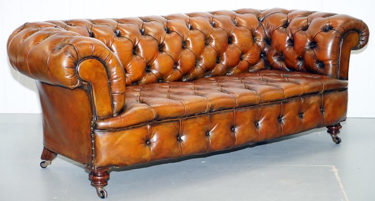 Victorian Chesterfield Leather Sofa From Cornelius V Smith 1890s
