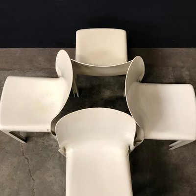 White Selene Chairs by Vico Magistretti for Artemide, 1960s