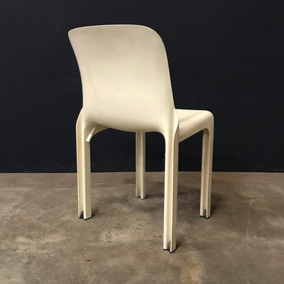 White Selene Chairs by Vico Magistretti for Artemide, 1960s