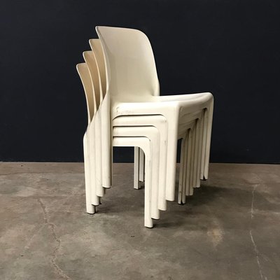 オリジナルヴィンテージ Artemide Selene Artemide Selene Dining Chair by Vico Magistretti (White