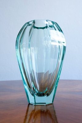Mid Century Crystal Vase From Moser Karlovy Vary 1950s For Sale