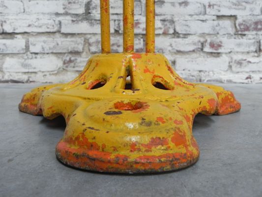 Steel Bistro Table On Cast Iron Base 1930s Steel Bistro Table On Cast Iron Base 1930s