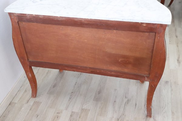 Vintage Hand Painted Dresser With Marble Top 1950s For Sale At Pamono