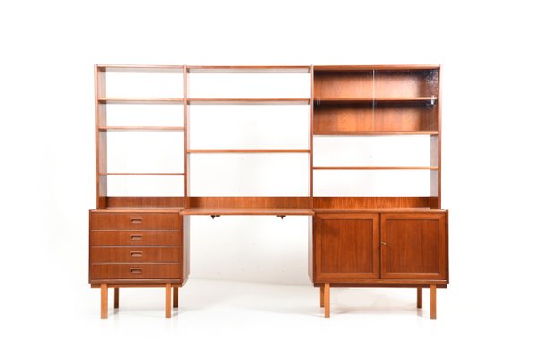 Mid Century Scandinavian Modern Teak Wall Unit Mid Century Scandinavian Modern Teak Wall Unit