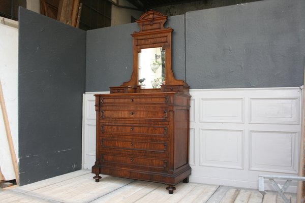Large Chest Of Drawers With Mirror Top 1910s For Sale At Pamono