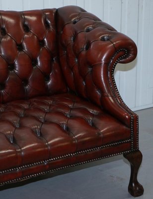 Antique Style Leather Chesterfield Sofas 1950s Set Of 2