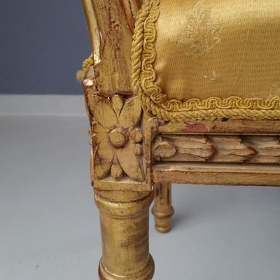 19th Century Louis Xvi Style Gilt Wood Bench For Sale At Pamono