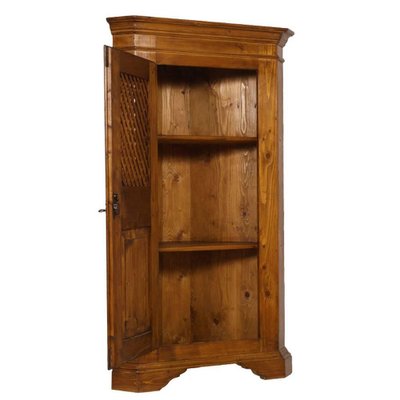Antique Tyrolean Solid Pine Corner, Pine Corner Cabinet