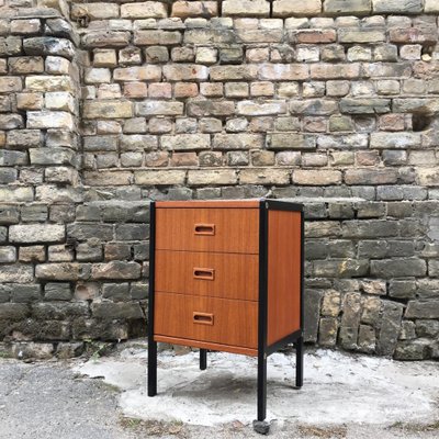 Mid Century Swedish Black Teak Chest Of Drawers By Bertil