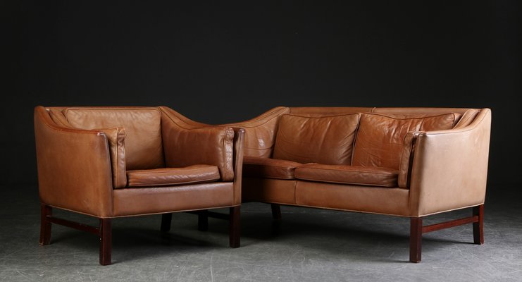 Danish Sofa Armchair Set From Grandt Møbelfabrik 1960s
