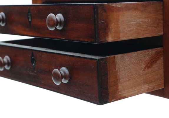 19th Century Mahogany Two Drawer Drop Leaf Work Table For Sale At