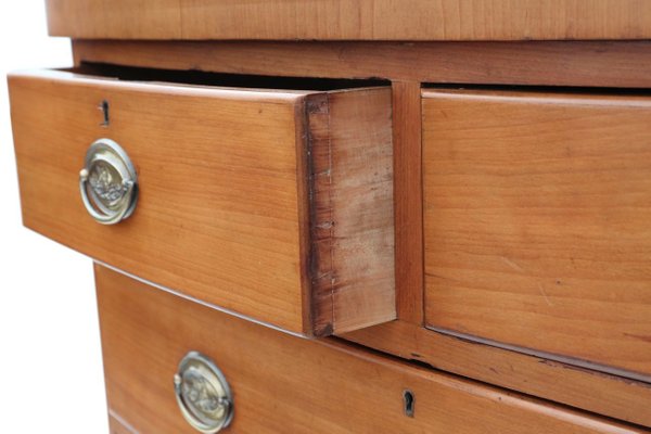 Victorian Satin Walnut Bow Front Chest Of Drawers 1890s For Sale