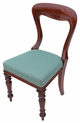 Antique Victorian Mahogany Balloon Back Dining Chairs Set Of 4