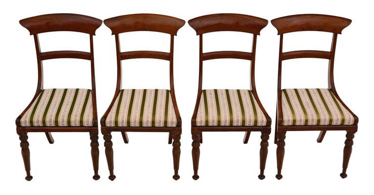Antique Regency Rosewood Dining Chairs, Colorful Dining Chairs Set Of 4