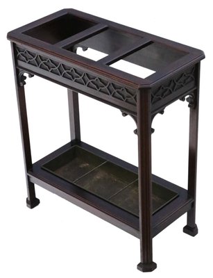 umbrella stand and table