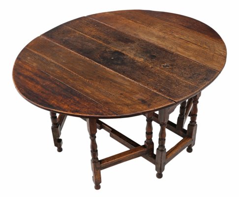 Large Antique Georgian Oak Gate Leg Drop Leaf Dining Table Large Antique Georgian Oak Gate Leg Drop Leaf Dining Table