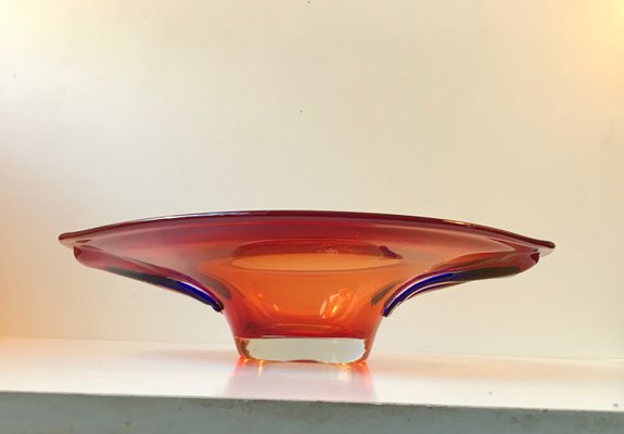 Large Red Murano Glass Bowl, 1950s for sale at Pamono