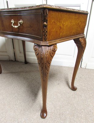 Queen Anne Style Burr Walnut Side Table 1920s For At Pamono Queen Anne Style Burr Walnut Side Table