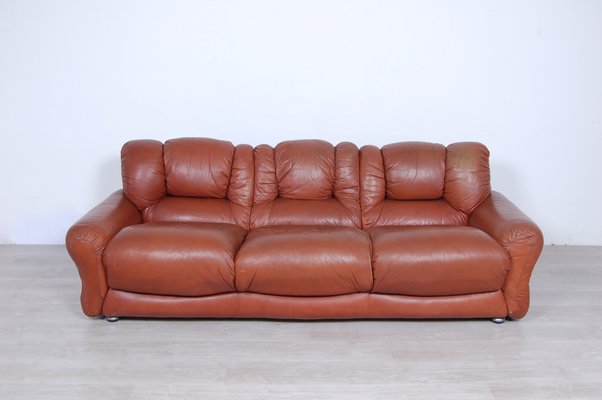 Vintage Brown Leather Sofa 1970s Vintage Brown Leather Sofa 1970s