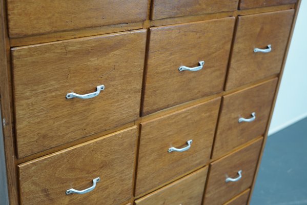 German Oak Apothecary Cabinet Or Bank Of Drawers 1950s For Sale
