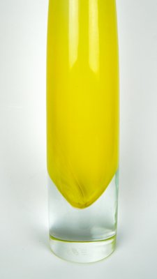 Yellow Blown Murano Glass Flute Vase by Beltrami for Made Murano Glass,  2019 for sale at Pamono
